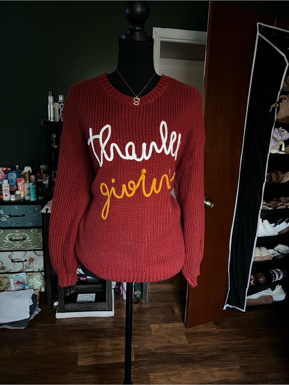Women’s Knit 'Thanks Giving” Pullover Sweater